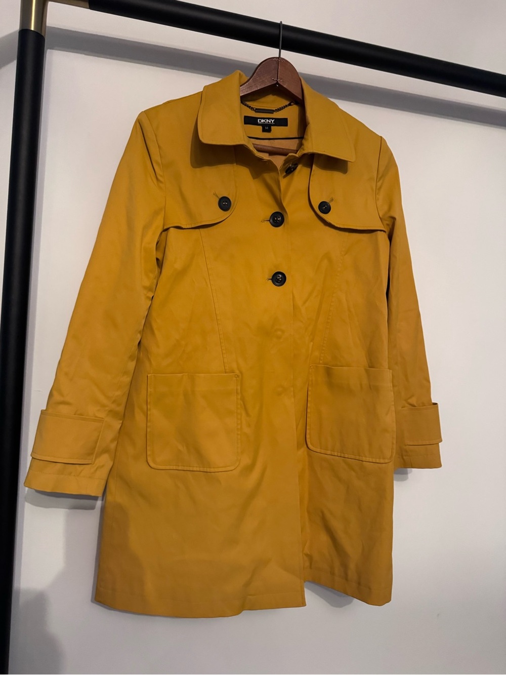 DKNY Mustard Yellow Trench Coat